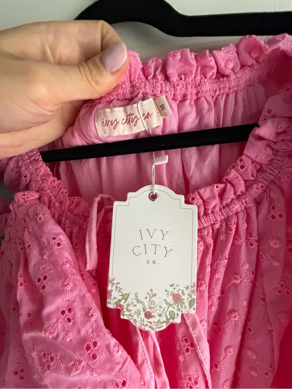 Ivy City Co Pink Gigi Tiered Eyelet Midi Dress w Matching Toddler Dress (3T) NEW - Picture 4 of 9